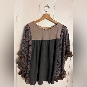 Umgee Floral Waffle Top